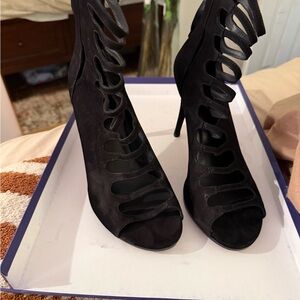 Stuart Weitzman Black Cutout Heels